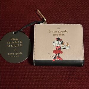 Kate Spade Disney Minnie Mouse Pink and Black Wallet